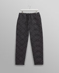 wax london men's Kurt - Navy Diamond Stitch Jacquard Trousers