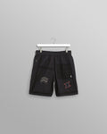 wax london men's Kurt - Navy Doodle Embroidered Shorts