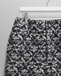 wax london men's Kurt - Navy Flower Stamp Jacquard Shorts