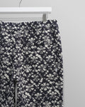 wax london men's Kurt - Navy Flower Stamp Jacquard Trousers