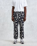 wax london men's Kurt - Navy Geometric Jacquard Trousers