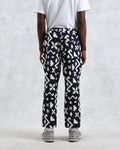 wax london men's Kurt - Navy Geometric Jacquard Trousers