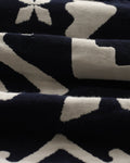 wax london men's Kurt - Navy Geometric Jacquard Trousers