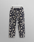 wax london men's Kurt - Navy Geometric Jacquard Trousers