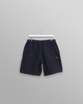 wax london men's Kurt - Navy Honeycomb Cotton Shorts