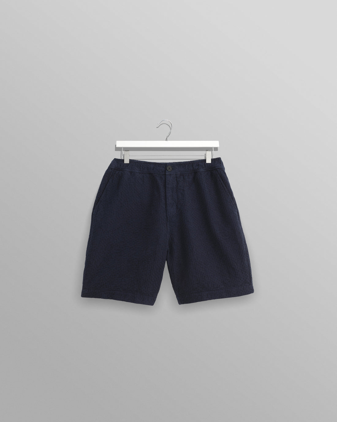 wax london men's Kurt - Navy Honeycomb Cotton Shorts