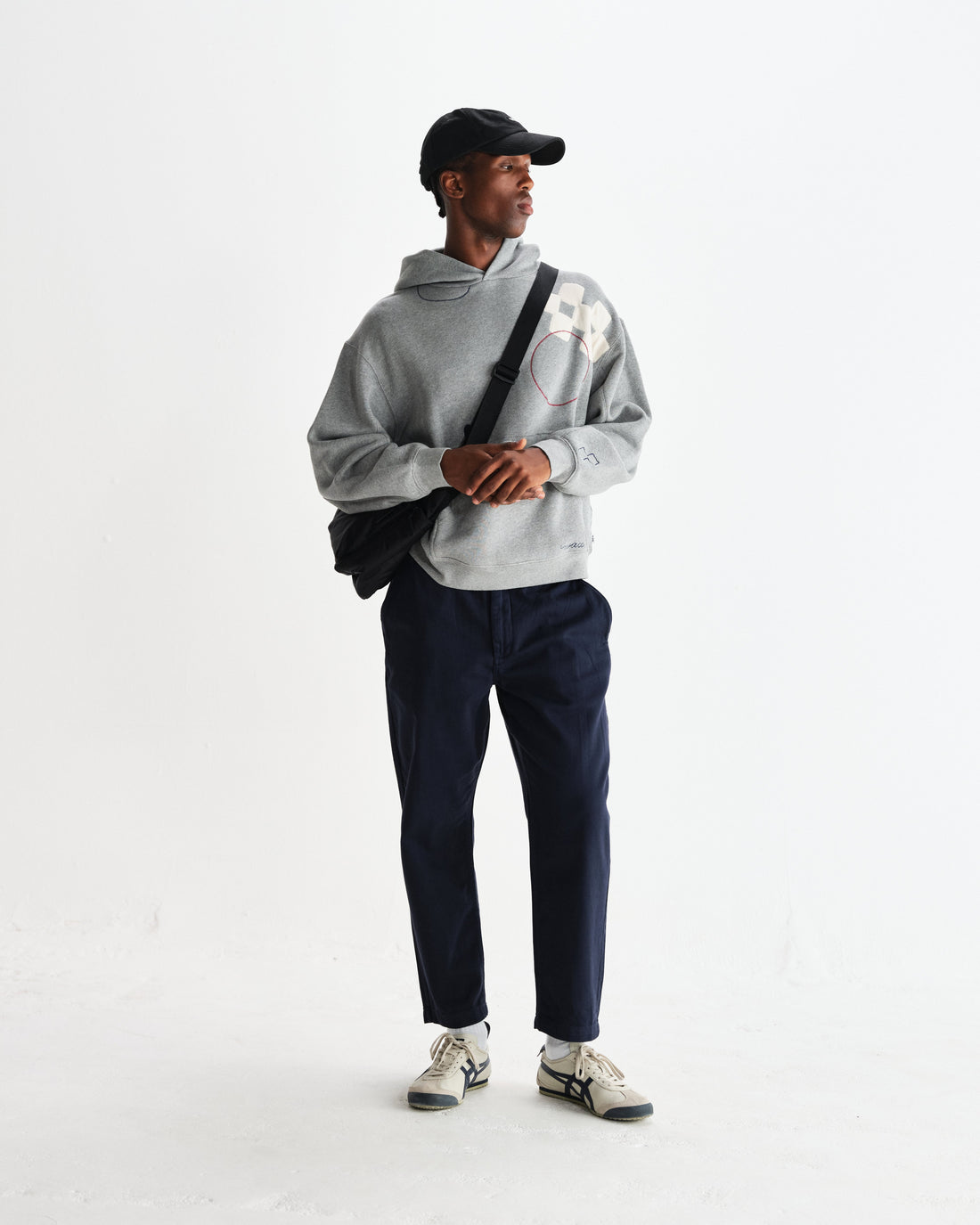 wax london men's Kurt - Navy Organic Cotton Trousers