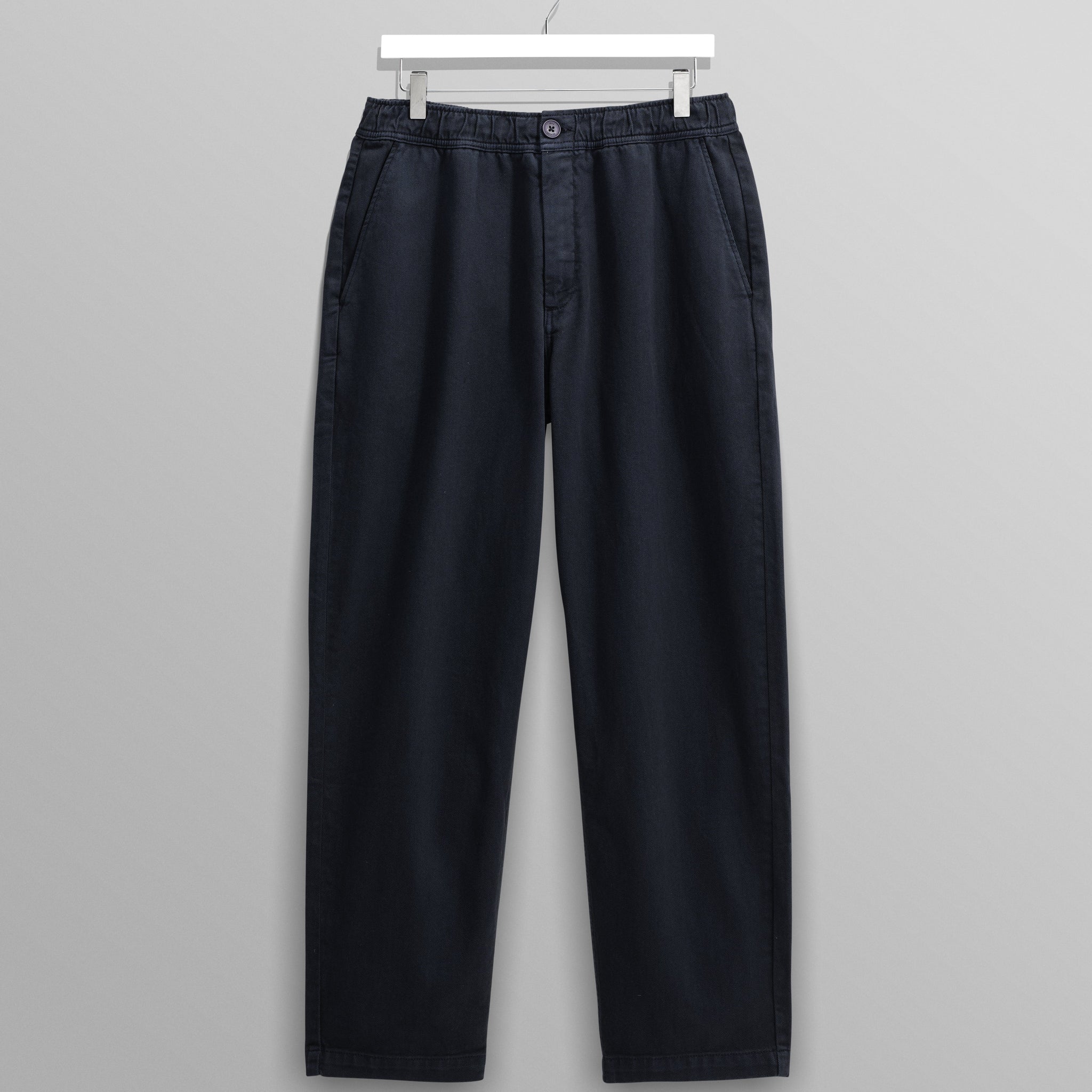 wax london men's Kurt - Navy Organic Cotton Trousers