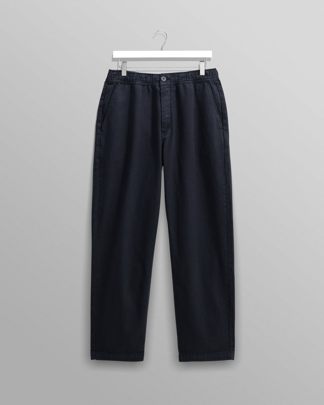 wax london men's Kurt - Navy Organic Cotton Trousers