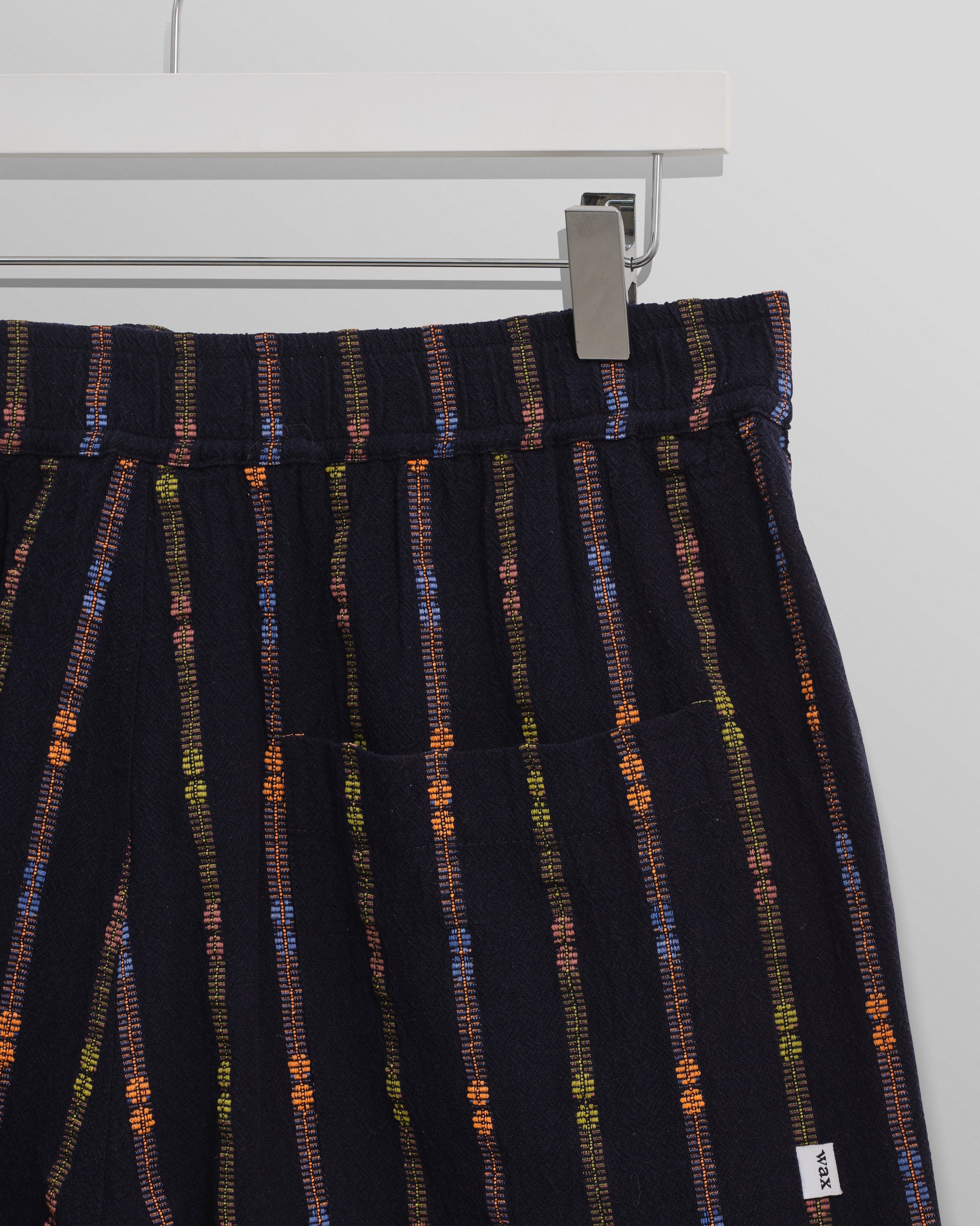 wax london men's Kurt - Navy Stripe Shorts