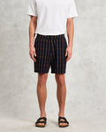 wax london men's Kurt - Navy Stripe Shorts