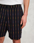 wax london men's Kurt - Navy Stripe Shorts