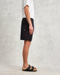 wax london men's Kurt - Navy Stripe Shorts