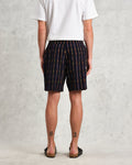 wax london men's Kurt - Navy Stripe Shorts