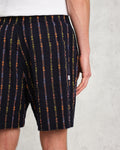 wax london men's Kurt - Navy Stripe Shorts