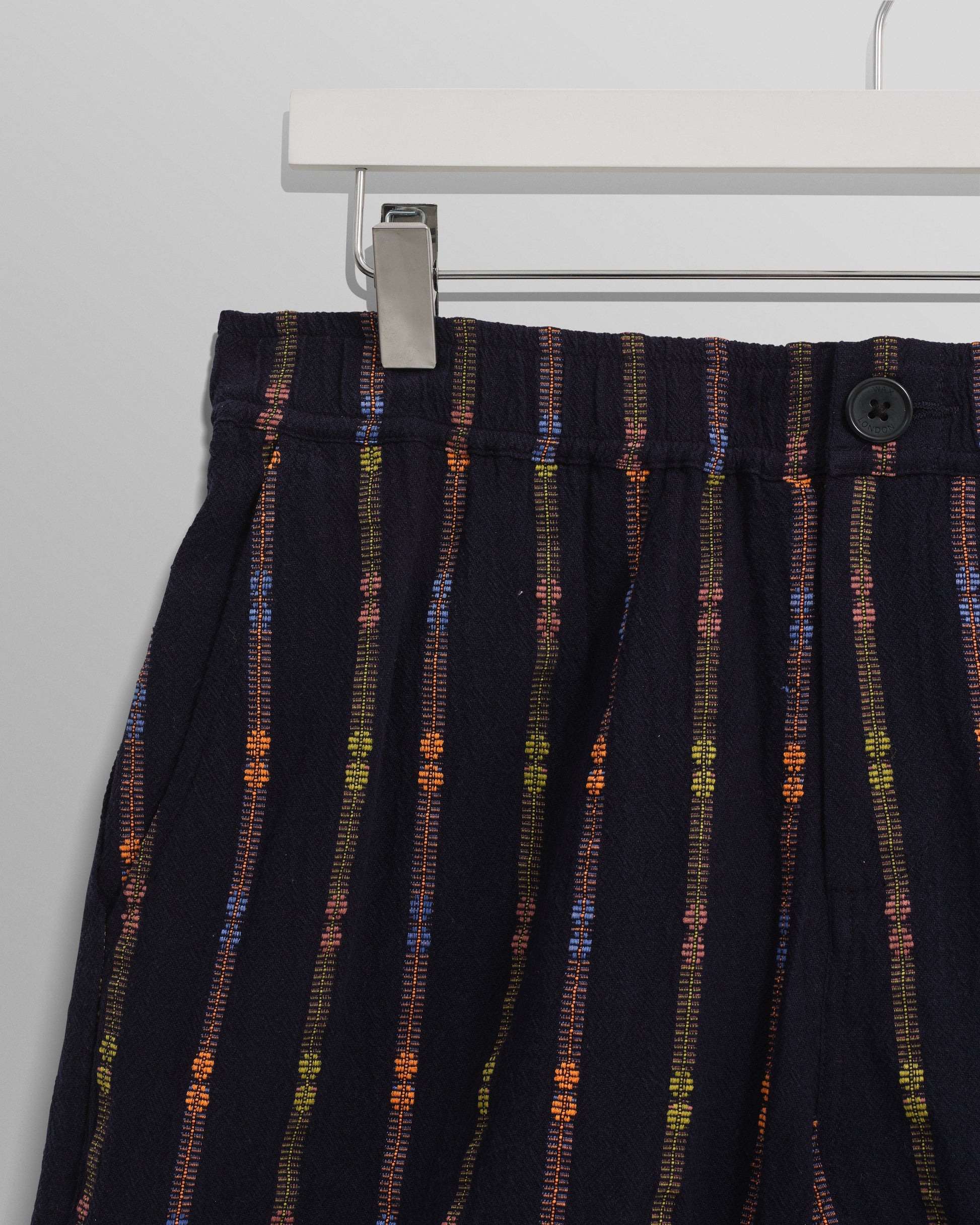 wax london men's Kurt - Navy Stripe Shorts