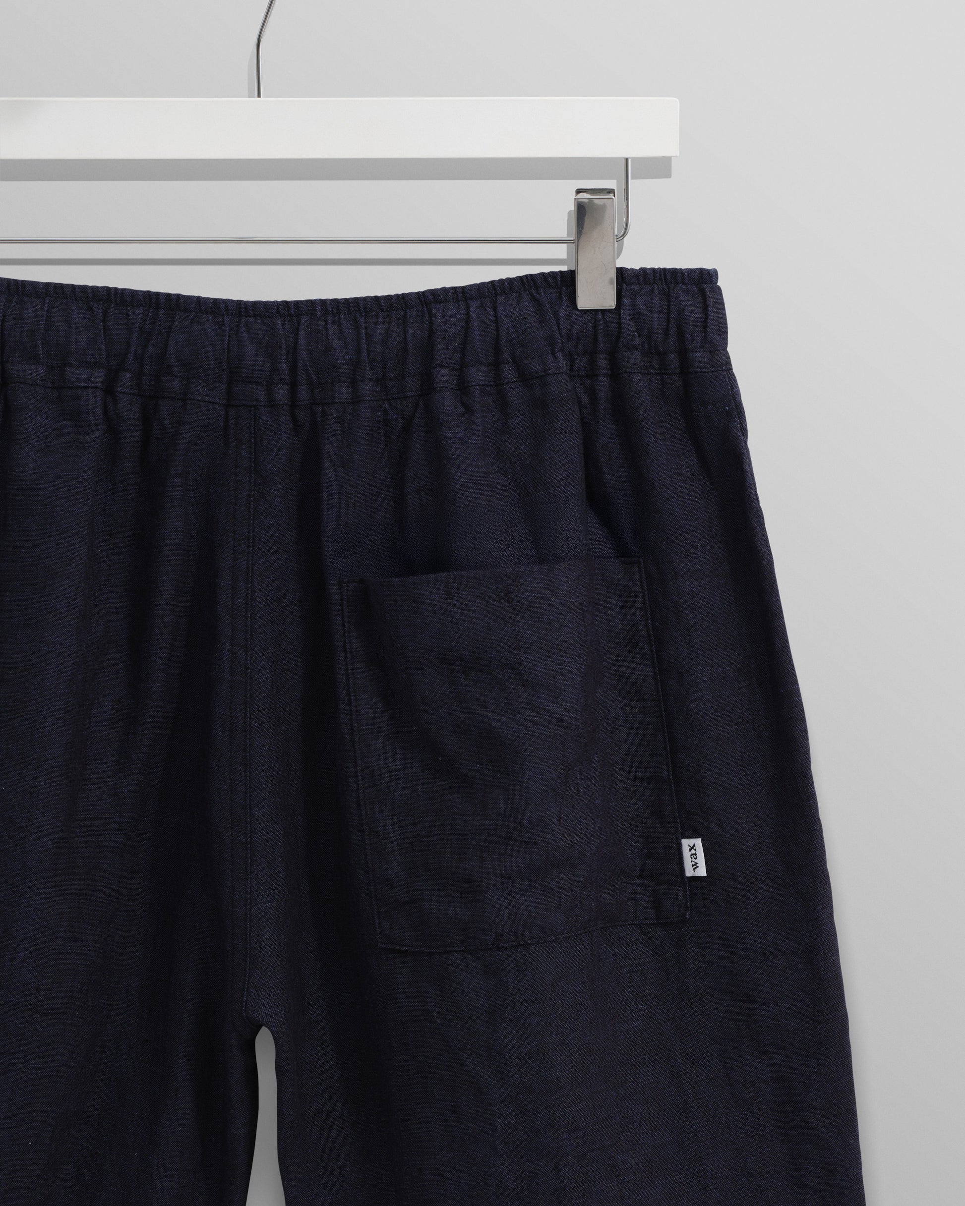 wax london men's Kurt - Navy Two-Tone Linen Shorts