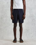 wax london men's Kurt - Navy Two-Tone Linen Shorts