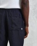 wax london men's Kurt - Navy Two-Tone Linen Shorts