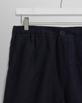 wax london men's Kurt - Navy Two-Tone Linen Shorts