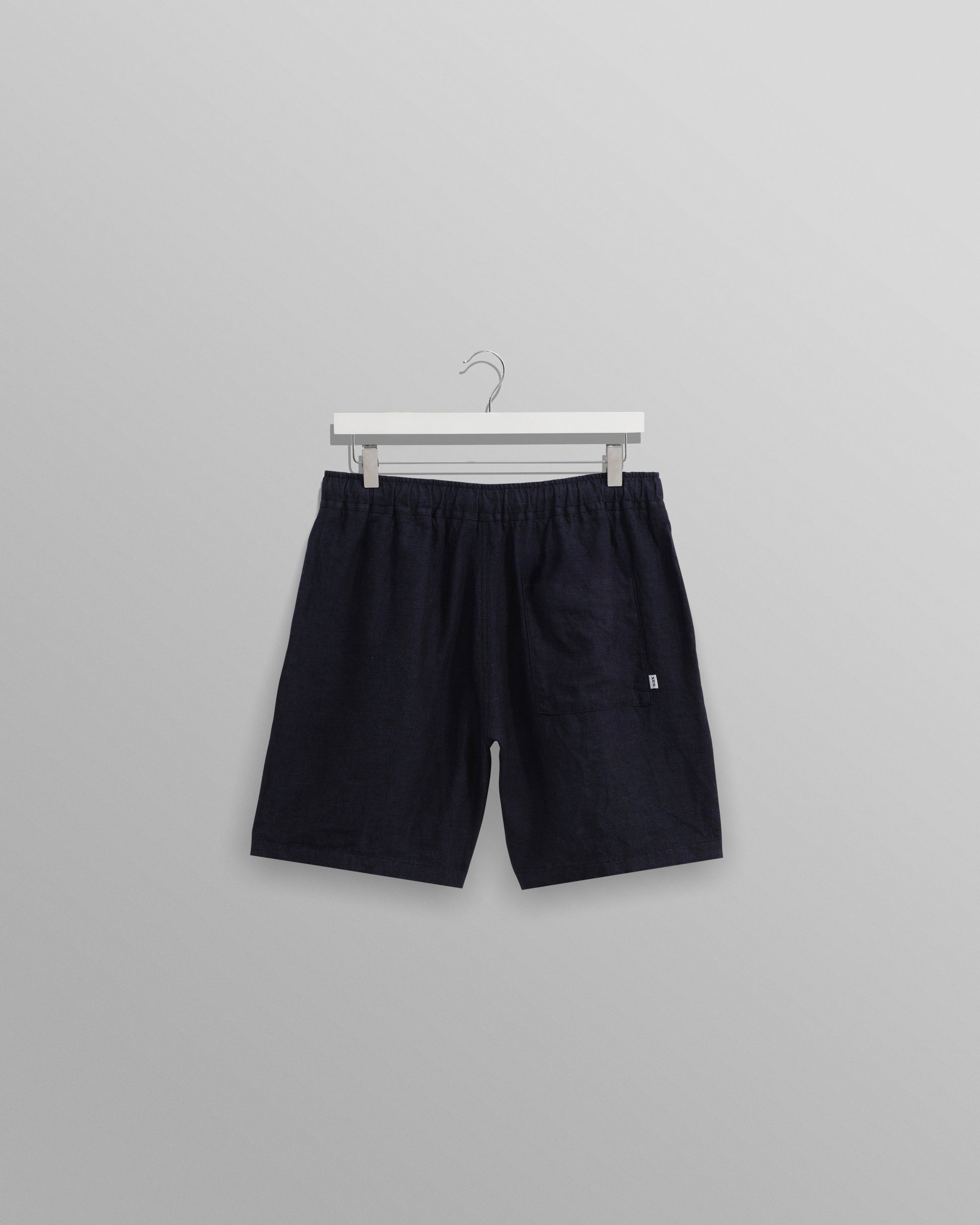 wax london men's Kurt - Navy Two-Tone Linen Shorts