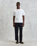 wax london men's Kurt - Navy Two-Tone Linen Trousers