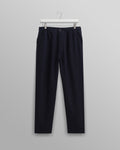 wax london men's Kurt - Navy Two-Tone Linen Trousers