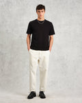 wax london men's Kurt - Off White Organic Cotton Trousers