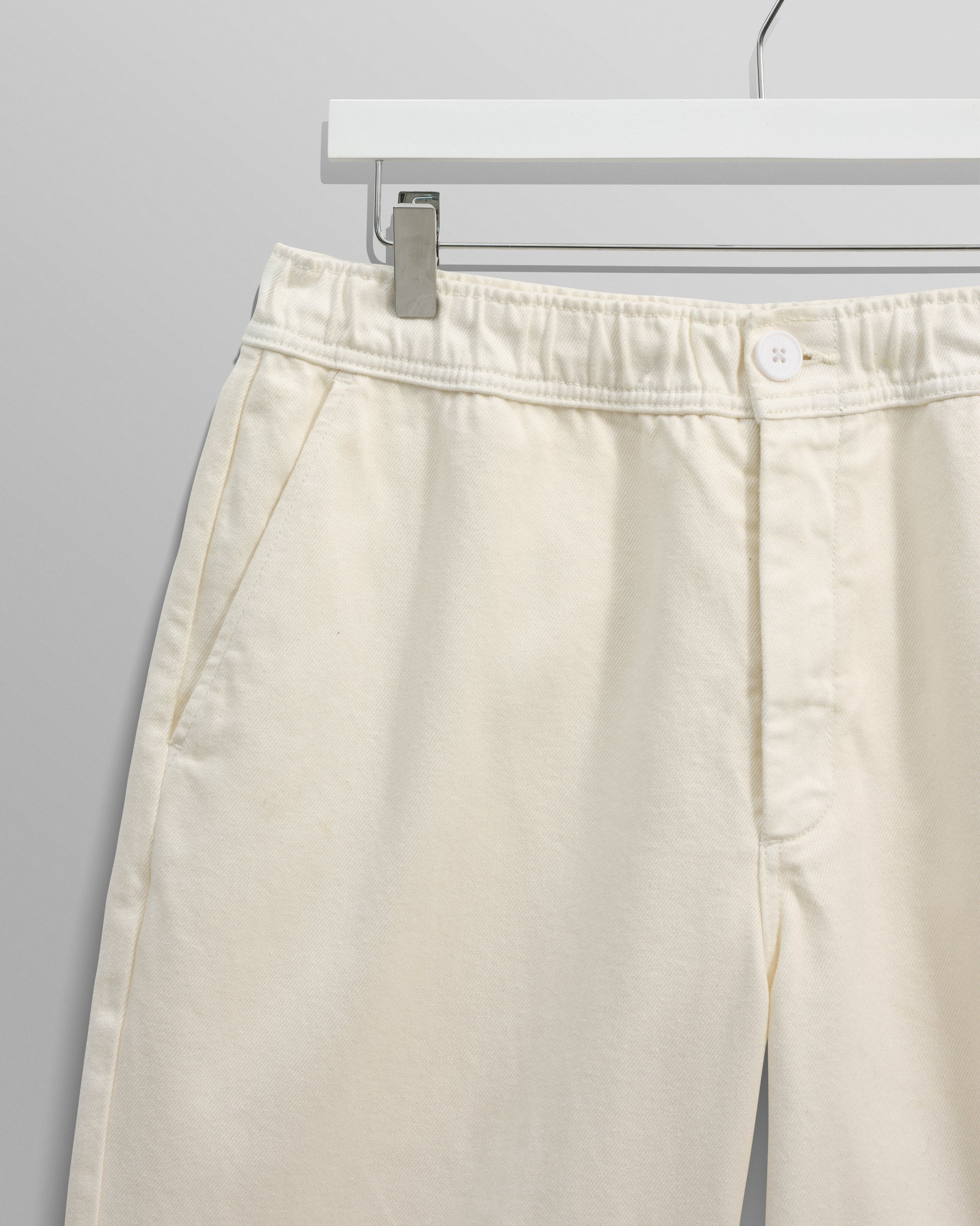 wax london men's Kurt - Off White Organic Cotton Trousers
