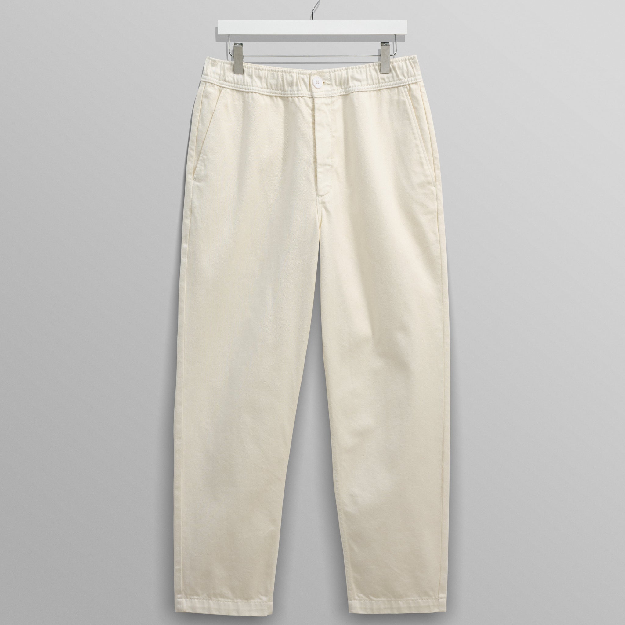 wax london men's Kurt - Off White Organic Cotton Trousers