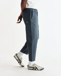 wax london men's Kurt - Petrol Blue Organic Cotton Trousers