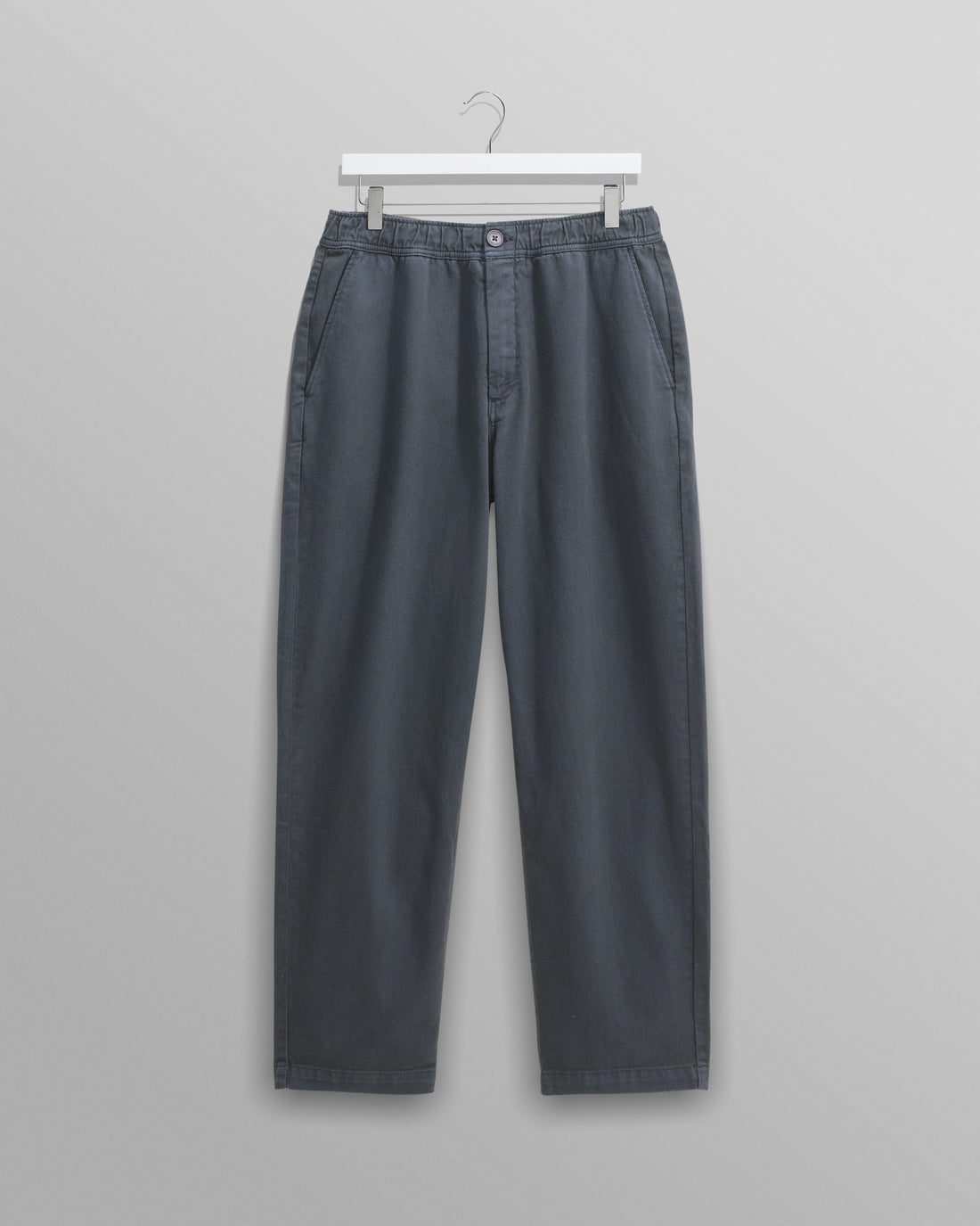 wax london men's Kurt - Petrol Blue Organic Cotton Trousers