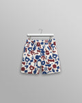 wax london men's Kurt - Red And Blue Spin Jacquard Shorts