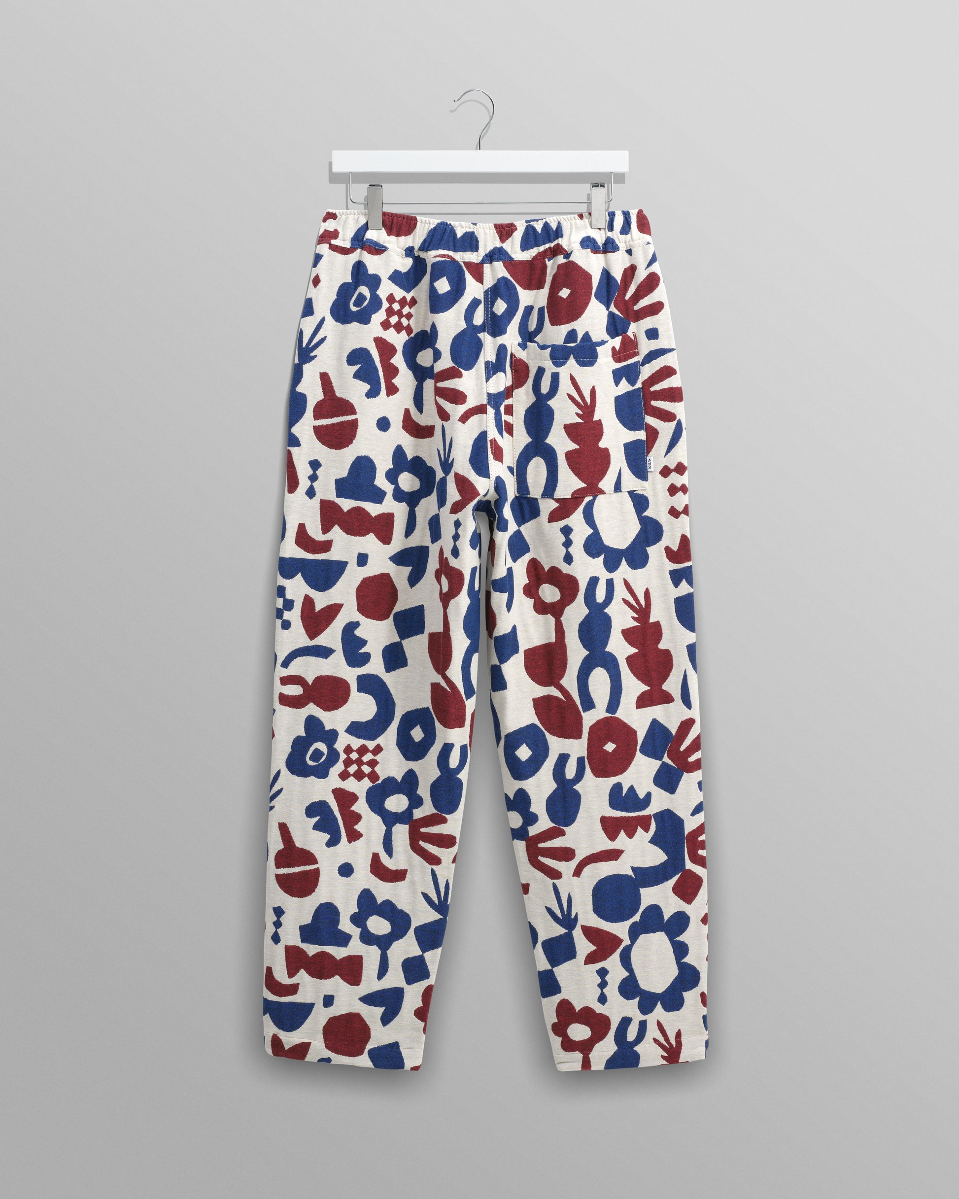 wax london men's Kurt - Red And Blue Spin Jacquard Trousers