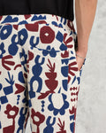 wax london men's Kurt - Red And Blue Spin Jacquard Trousers