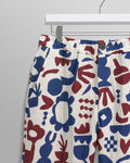 wax london men's Kurt - Red And Blue Spin Jacquard Trousers