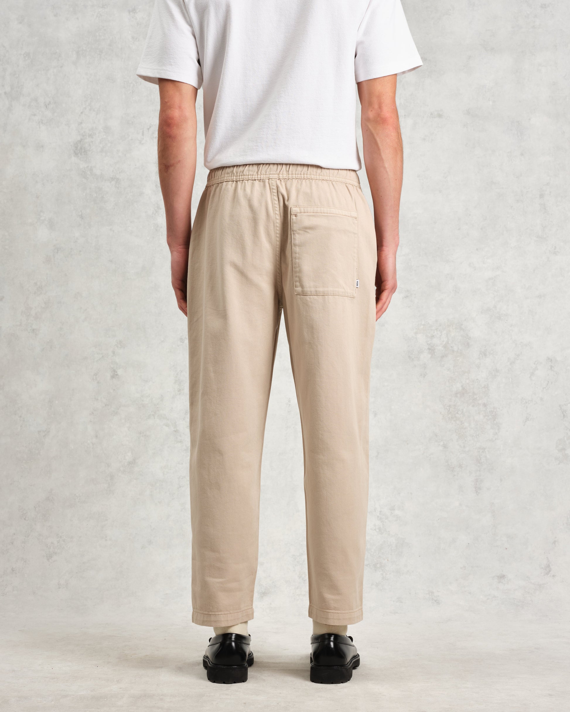 wax london men's Kurt - Stone Organic Cotton Trousers