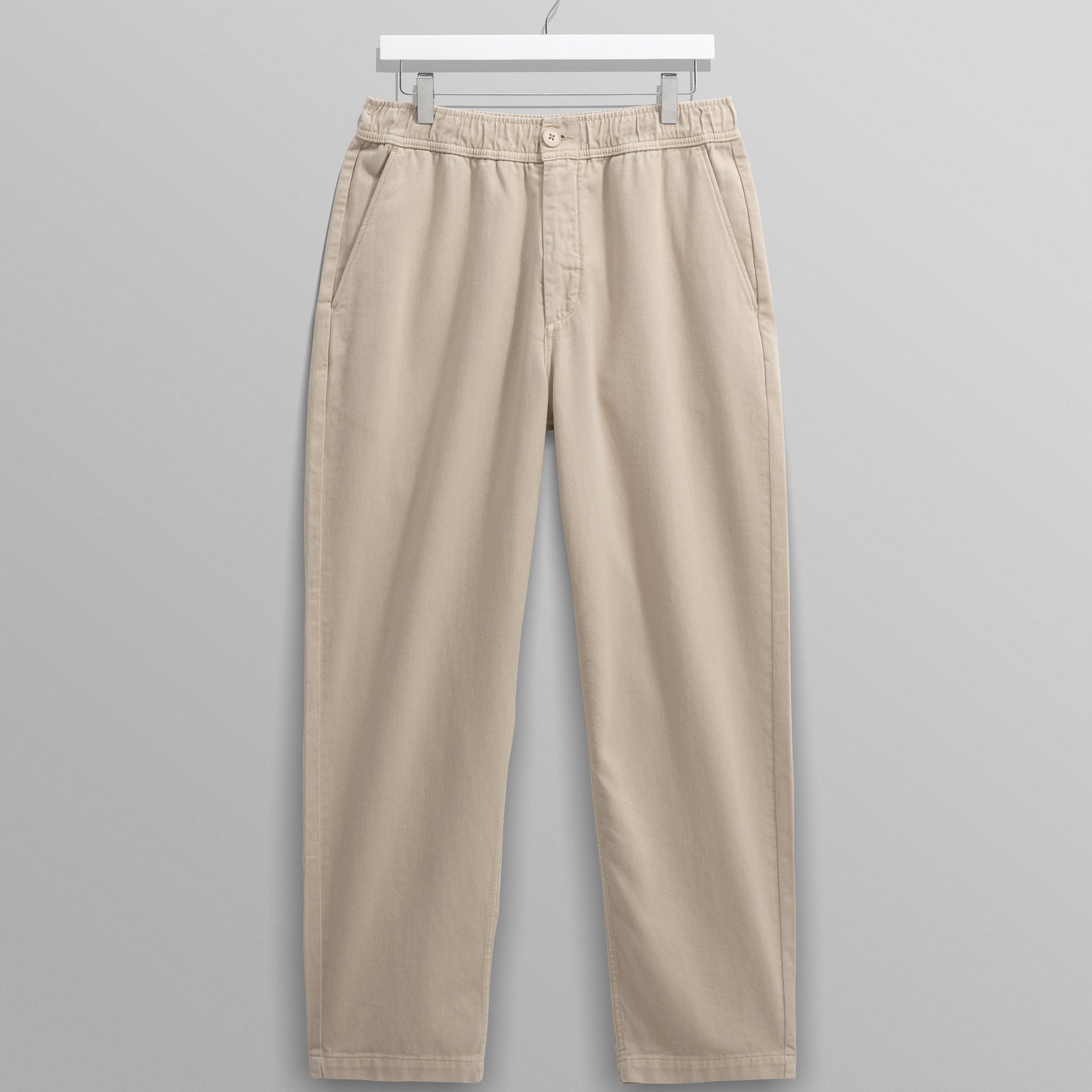 wax london men's Kurt - Stone Organic Cotton Trousers