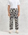 wax london men's Kurt - Navy And Ecru Spin Jacquard Trousers