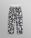 wax london men's Kurt - Navy And Ecru Spin Jacquard Trousers