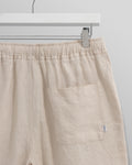 wax london men's Kurt - Washed Beige Linen Shorts