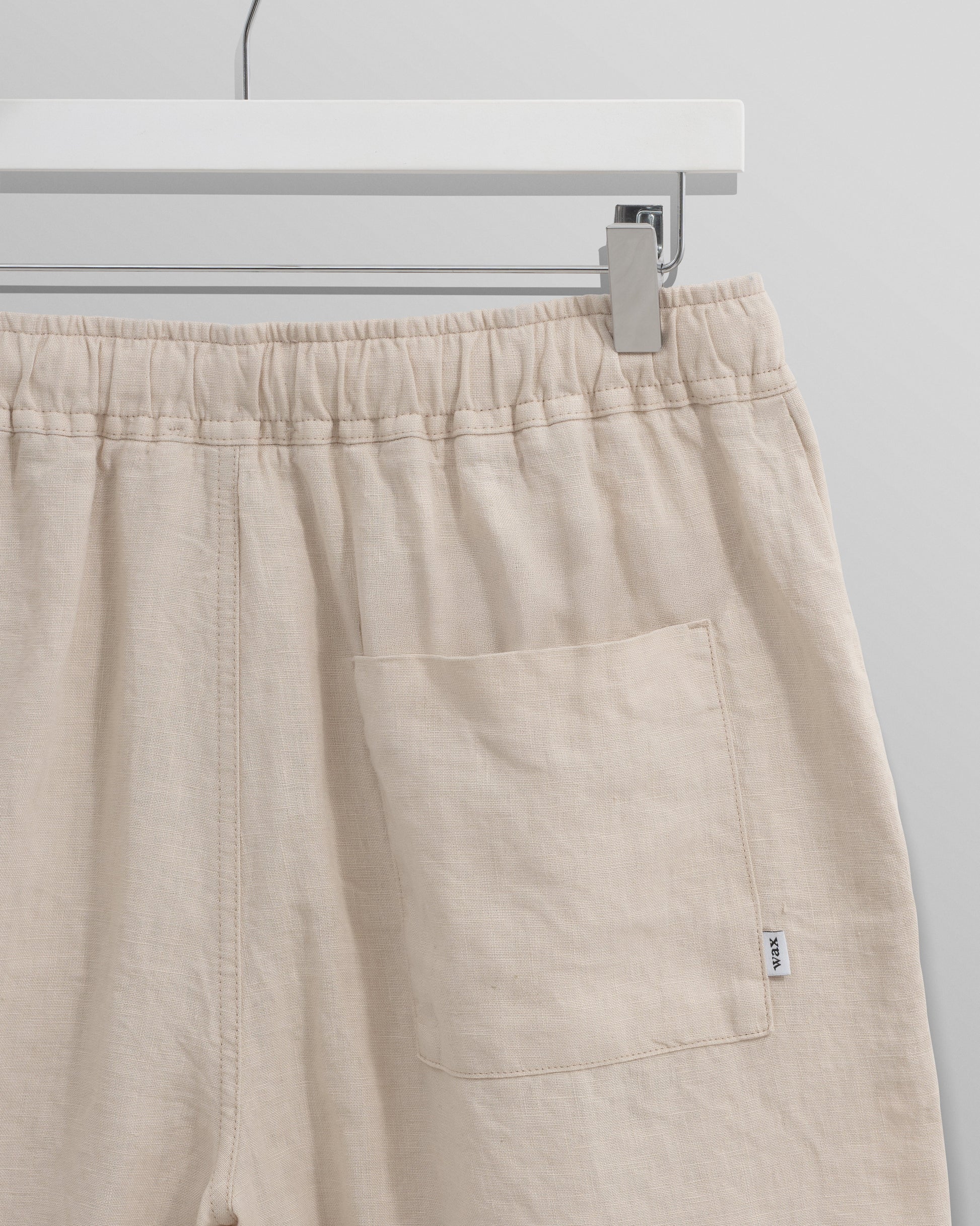 wax london men's Kurt - Washed Beige Linen Shorts