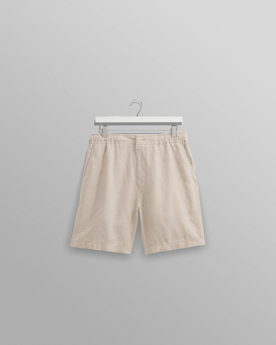 wax london men's Kurt - Washed Beige Linen Shorts