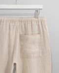 wax london men's Kurt - Washed Beige Linen Trousers