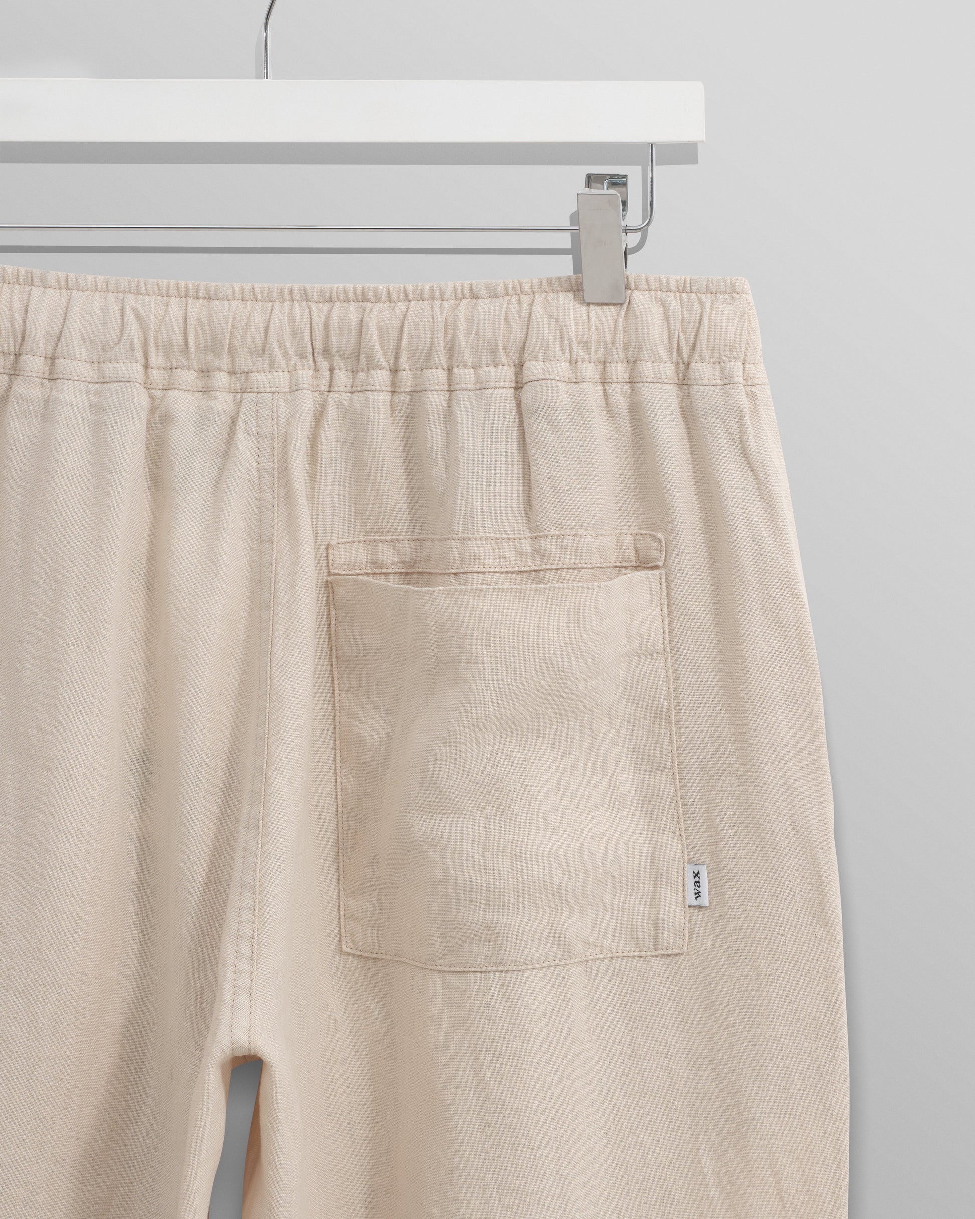 wax london men's Kurt - Washed Beige Linen Trousers