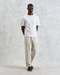 wax london men's Kurt - Washed Beige Linen Trousers