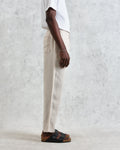wax london men's Kurt - Washed Beige Linen Trousers