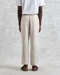 wax london men's Kurt - Washed Beige Linen Trousers