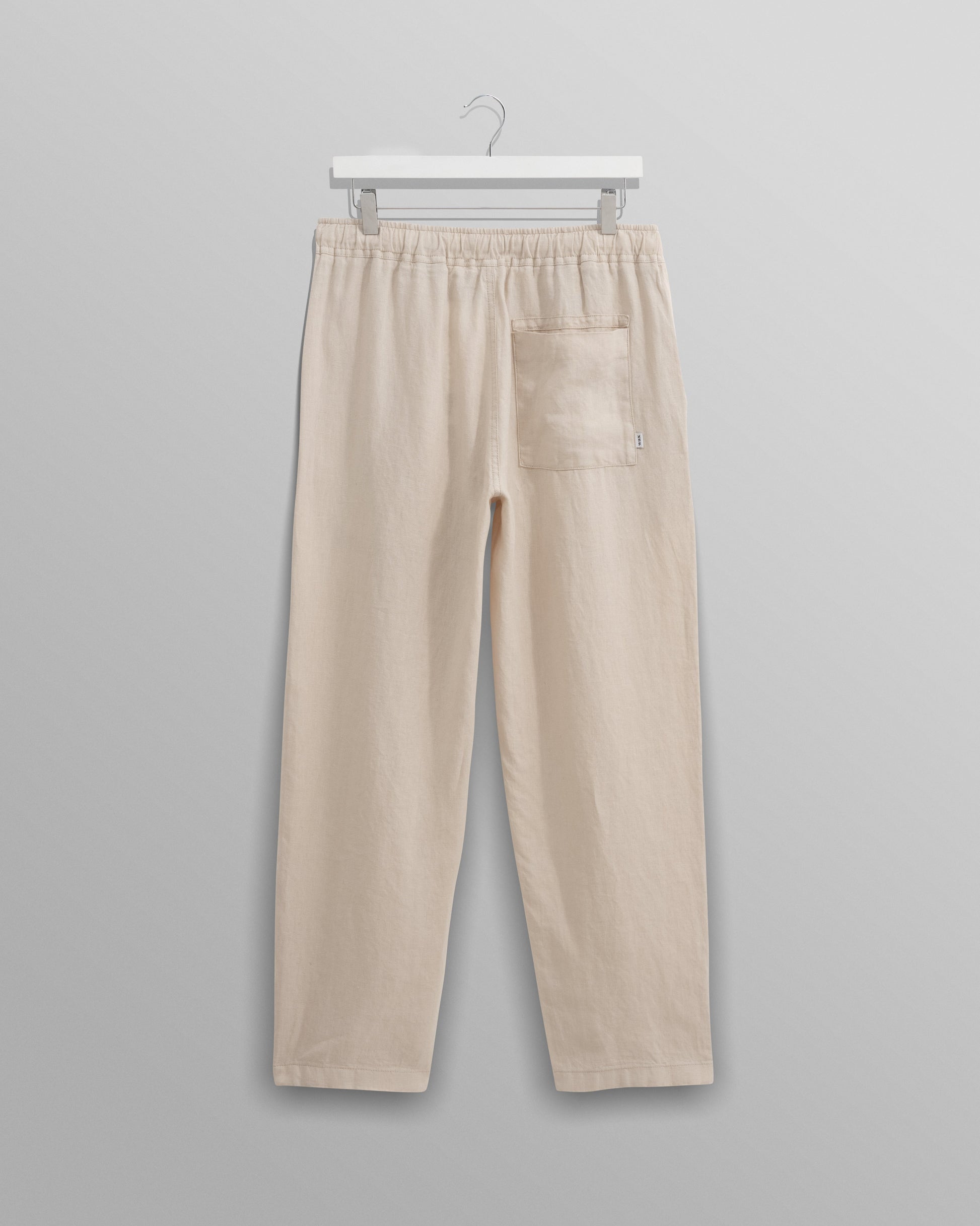 wax london men's Kurt - Washed Beige Linen Trousers