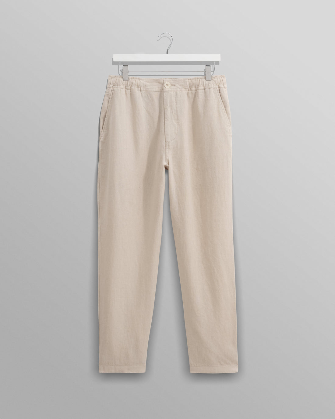wax london men's Kurt - Washed Beige Linen Trousers